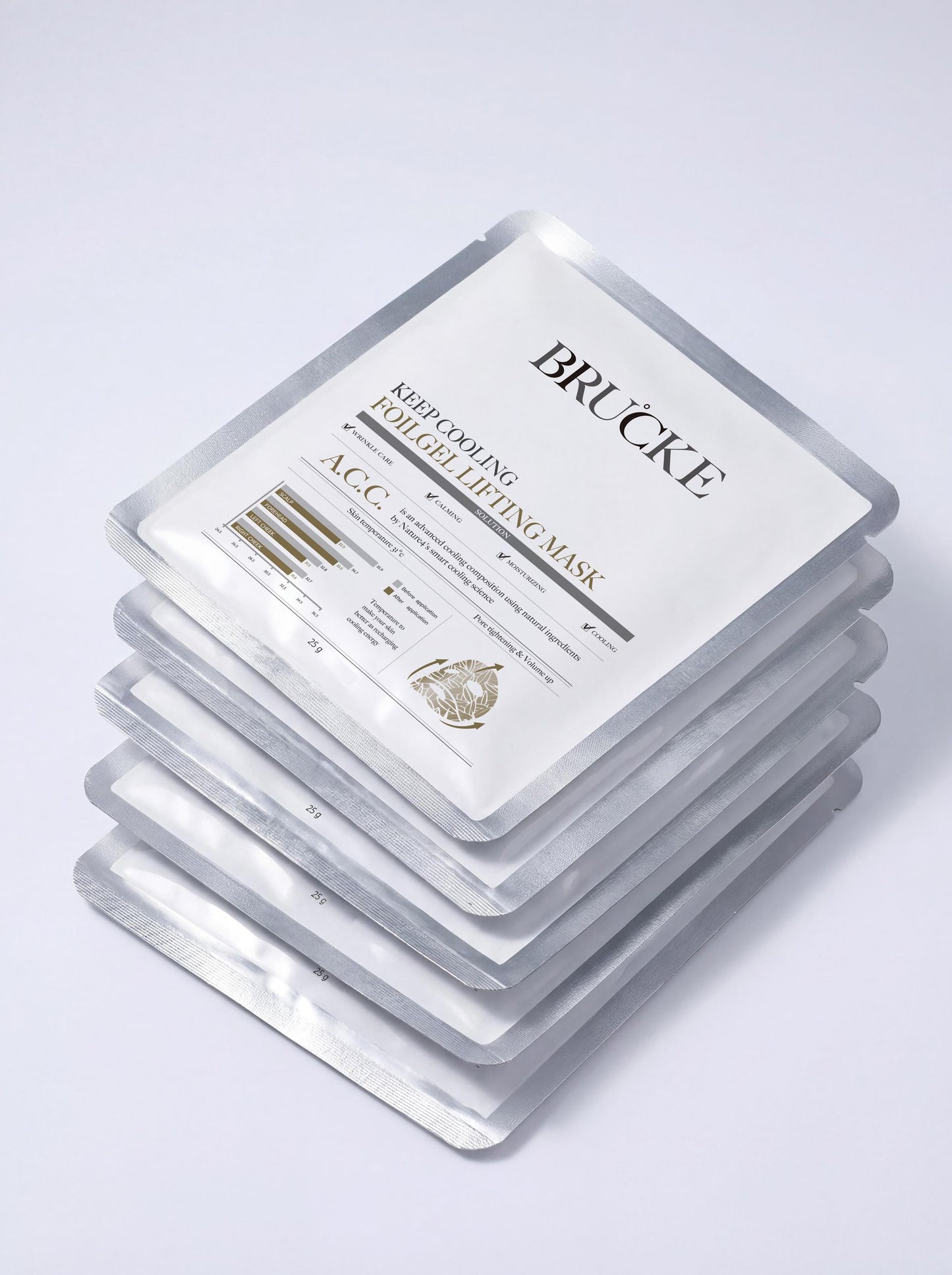 Brucke Keep Cooling Foilgel Lifting Mask – Maschera viso lifting e lenitiva ad azione professionale (25 g )
