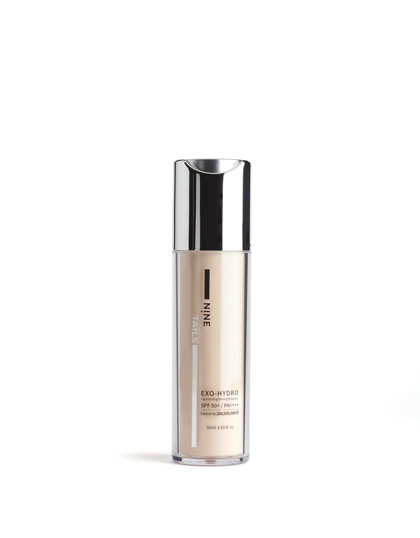 Nine Tails Exo-Hydro Capsule Brightening Protector SPF 50+ PA++++ – Crema solare viso minerale illuminante con Esosomi (50 ml)