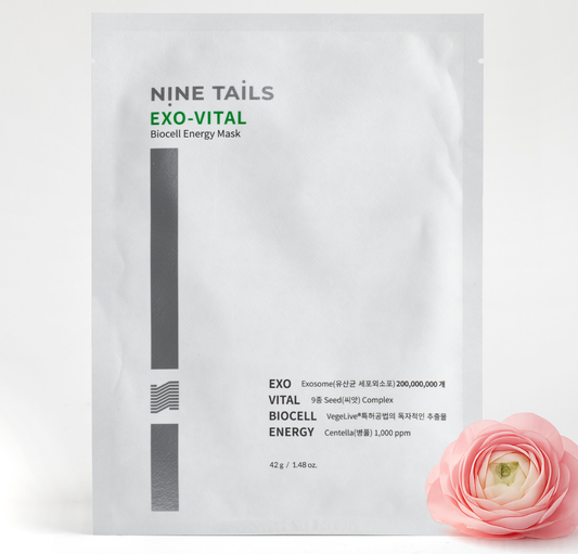 Nine Tails Exo-Vital Biocell Energy Mask – Maschera viso anti-age con Esosomi e 42 g di essenza (monouso)
