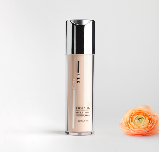 Nine Tails Exo-Hydro Capsule Brightening Protector SPF 50+ PA++++ – Crema solare viso minerale illuminante con Esosomi (50 ml)